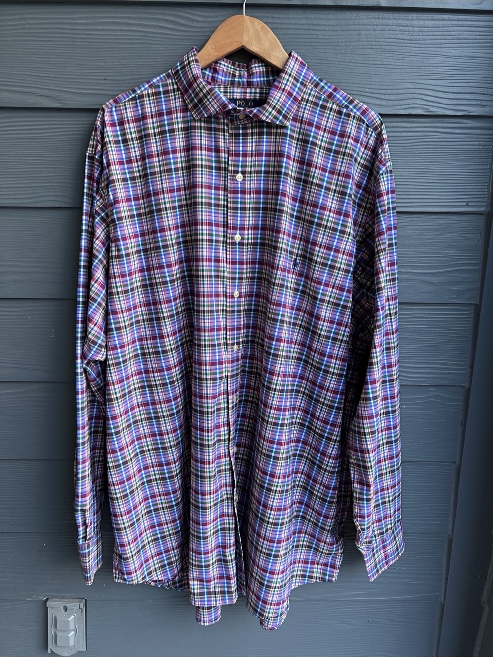Ralph Lauren Performance Multi-Color Plaid Long Sleeve Button-Down Mens Shirt